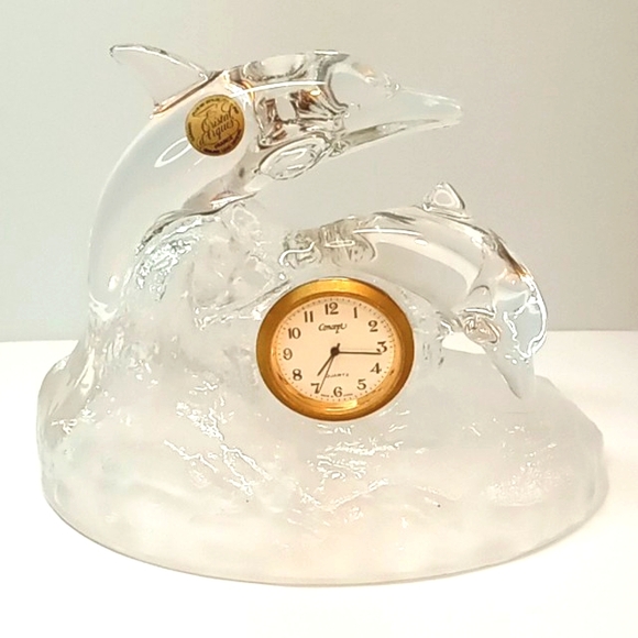 Cristal d' Arques Other - Vintage Cristal d' Arques crystal dolphin clock. No flaws